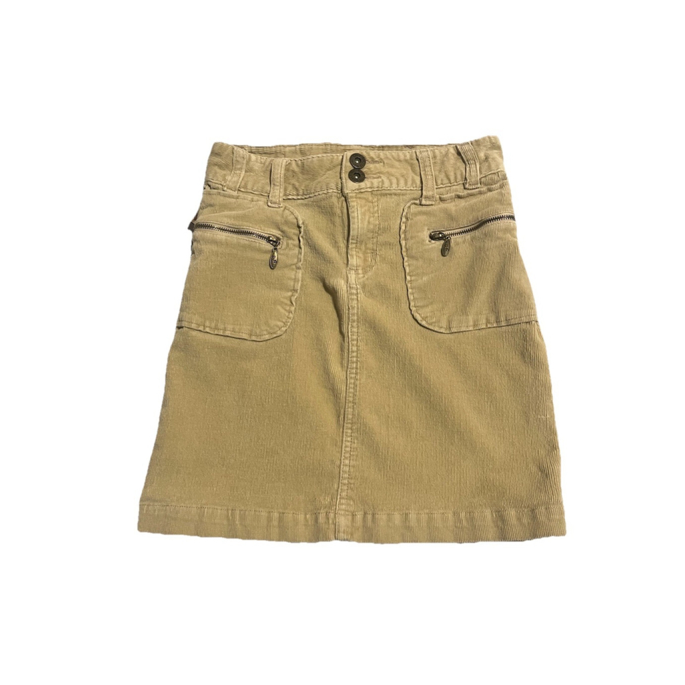 Paris Blues Girls Corduroy Mini Skirt Brown Beige Size 10